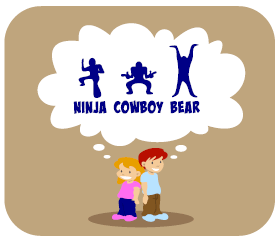 Ninja Cowboy Bear Game Step 1